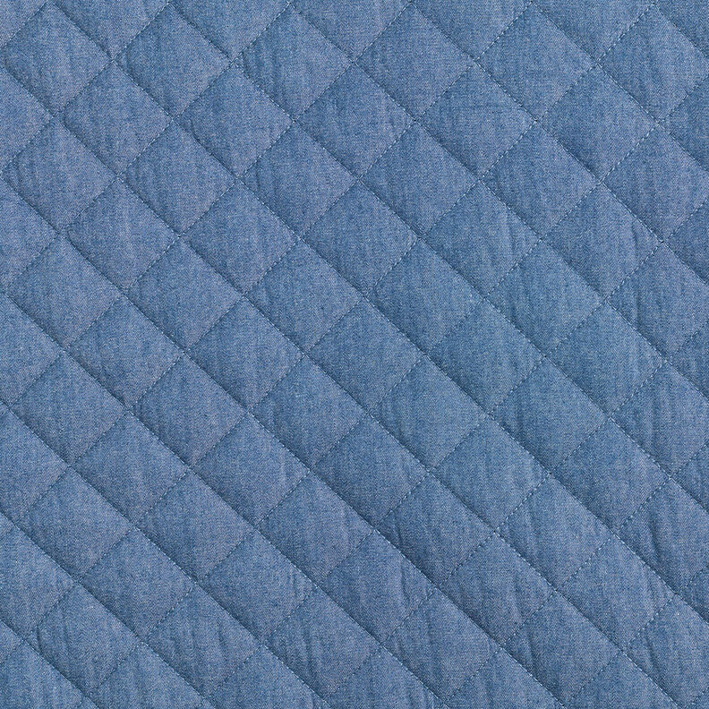 Doorgestikte stof chambray effen – jeansblauw,  image number 1
