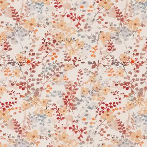 Katoenpopeline fijne herfsttakken | Katia Fabrics – natuur/karmijnrood, 