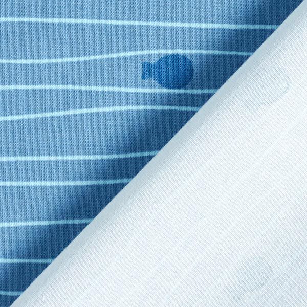 Katoenjersey Schepen op golvende lijnen – lichtblauw,  image number 4
