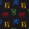 Katoenjersey Licentiestof Harry Potter, initialen en heraldische dieren | Warner Bros. – zwart,  thumbnail number 1