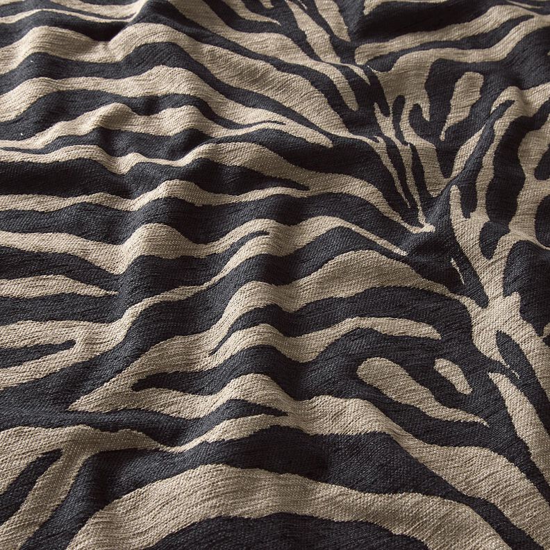 Bekledingsstof Jacquard Zebra – kaki/zwart, image number 2