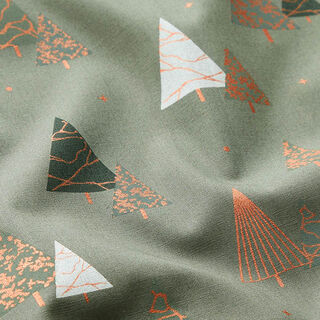 Katoenen stof Popeline moderne sparren – riet/rosé goud metallic, 