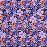Softsweat bloemen digitale print – nachtblauw/lila,  thumbnail number 1