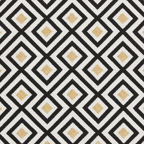 Decostof Jacquard Art deco ruiten – ecru/goud, 