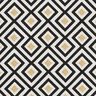 Decostof Jacquard Art deco ruiten – ecru/goud,  thumbnail number 1