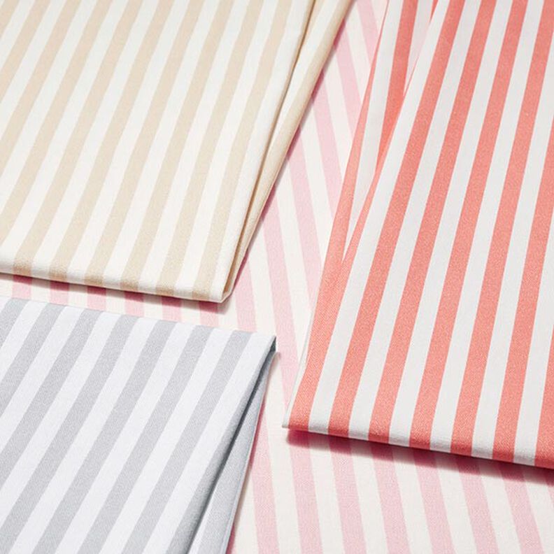 Decostof Half panama Lengtestrepen – lichtbeige/wit,  image number 5
