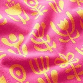 GOTS Breijacquard EVERMORE Diversity | Hamburger Liebe - Albstoffe – pink/geel, 