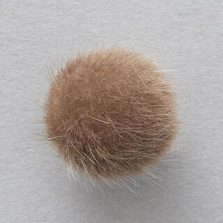 Knoop met oogje pompon [  Ø15 mm ] – middelbruin, 