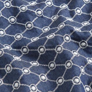 Chambray geborduurde diamanten – jeansblauw, 