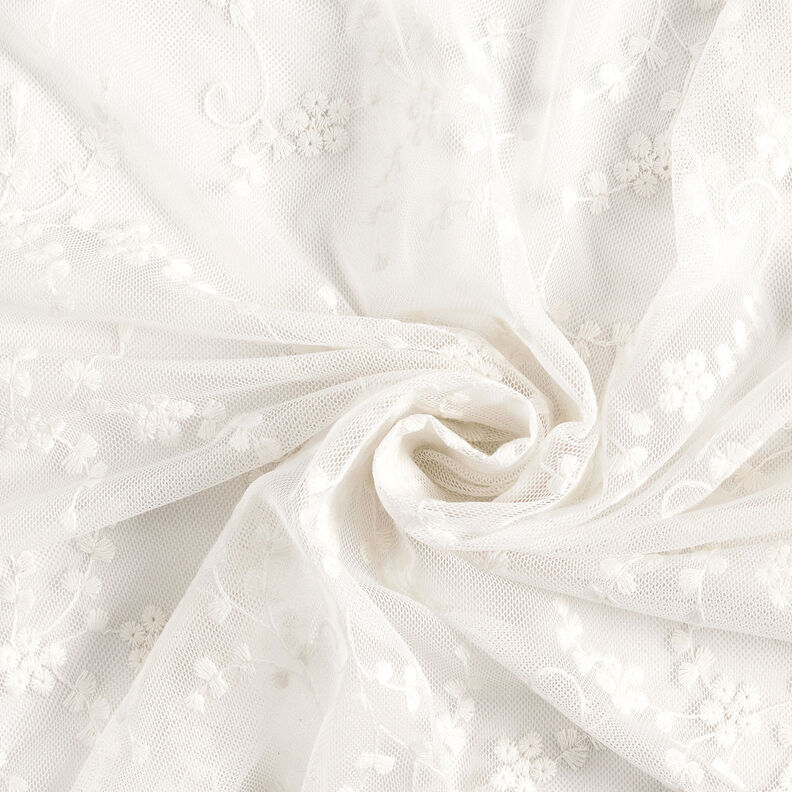 Tule kant kleine bloemen – wit,  image number 4
