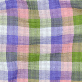 Mousseline/dubbel gehaakte stoffen Ruit Doubleface | Poppy Fabrics – roze/lavendel, 