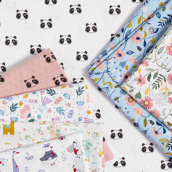 Fijngebreide jersey met gaatjesmotief Panda's | by Poppy – wit, image number 5