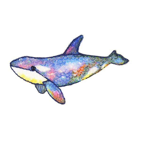 Applicatie walvis [ 3 x 7 cm ] – blauw,  image number 1