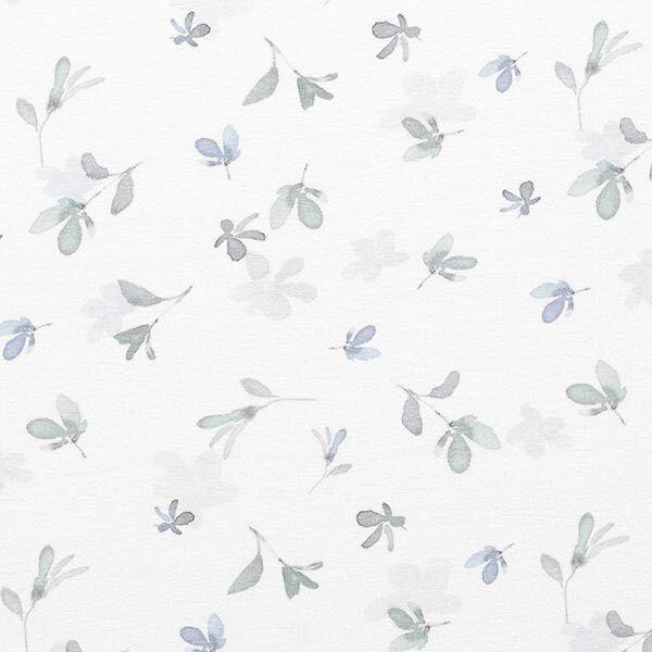 GOTS Katoenjersey Aquarel bloemetjes – ecru/riet, image number 1
