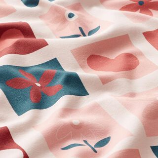 Katoenjersey Bloemen geheugenkaarten – zand/zalm, 