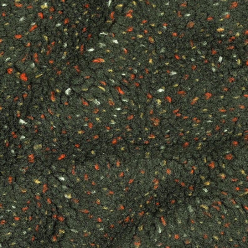 Teddy pluche Tweed Mix | Poppy Fabrics – donkergroen,  image number 2