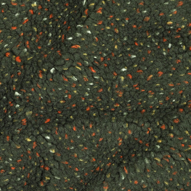 Teddy pluche Tweed Mix | Poppy Fabrics – donkergroen, image number 2