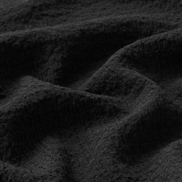 Licht Seersucker effen – zwart, image number 2