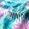 Katoenjersey Kleurrijke palmbladeren | Glitzerpüppi – wit,  thumbnail number 1