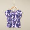 Viscosejersey Penseelstreken – wit/blauwlila,  thumbnail number 5