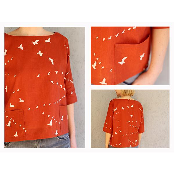 FRAU AIKO - korte blouse met zakken, Studio Schnittreif  | XXS -  L,  image number 2
