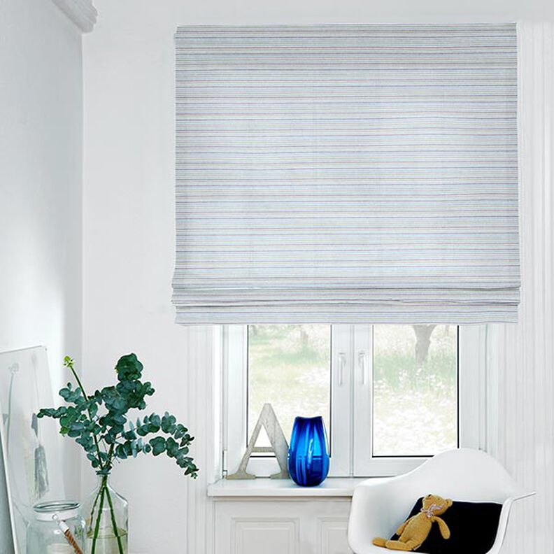 Decostof Half panama veelkleurige strepen gerecycled – licht turkoois,  image number 6