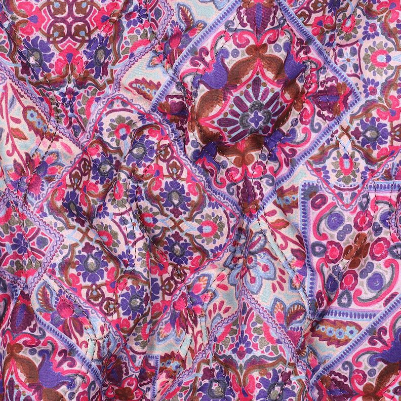 Doorgestikte stof Doubleface Ruiten | Poppy Fabrics – blauwlila/kastanjebruin,  image number 2