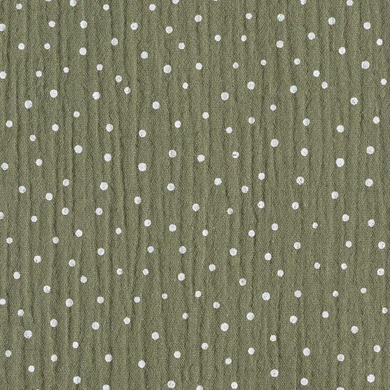 Mousseline/dubbel gehaakte stoffen Stippen – lichtolijf/wit,  image number 1