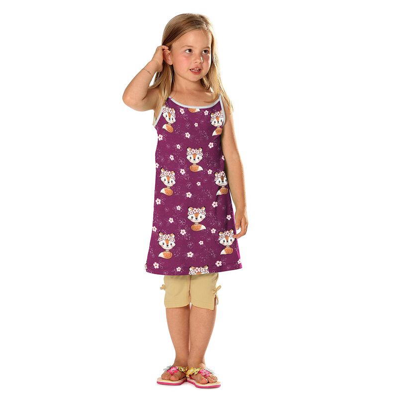Katoenjersey Vos met bloemen | Glitzerpüppi – druif/perzik sinaasappel, image number 6