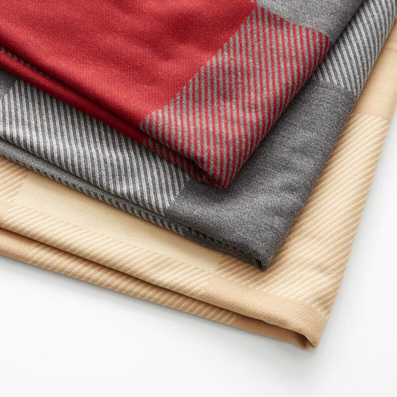 Decostof jacquard Vichy-geruit – beige,  image number 3