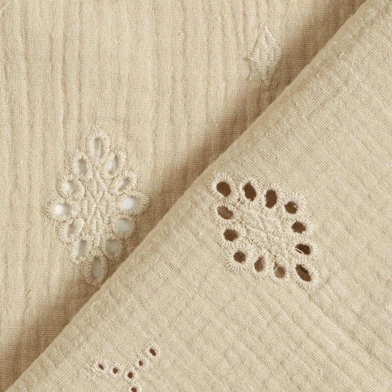 Mousseline/dubbel gehaakte stoffen Los borduursel Ruit – anemoon,  image number 4