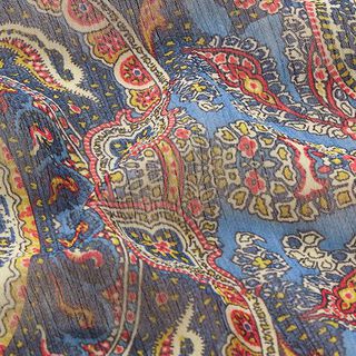 Crêpe chiffon paisley bloemen – indigo, 