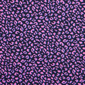 Gecoate katoen abstracte Leeuw | Poppy Fabrics – nachtblauw/pink, 