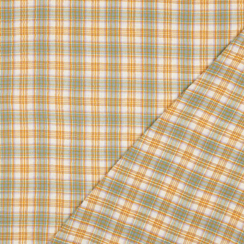 Mousseline/dubbel gehaakte stoffen Ruit| Poppy Fabrics – currygeel/salie,  image number 4