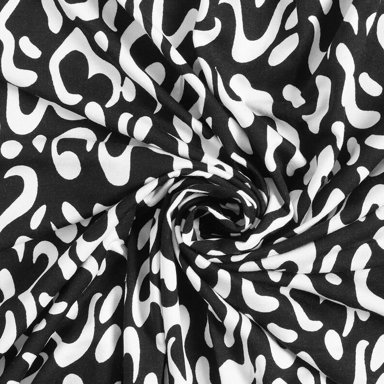 Viscose jersey abstract luipaardpatroon – zwart/wit,  image number 4