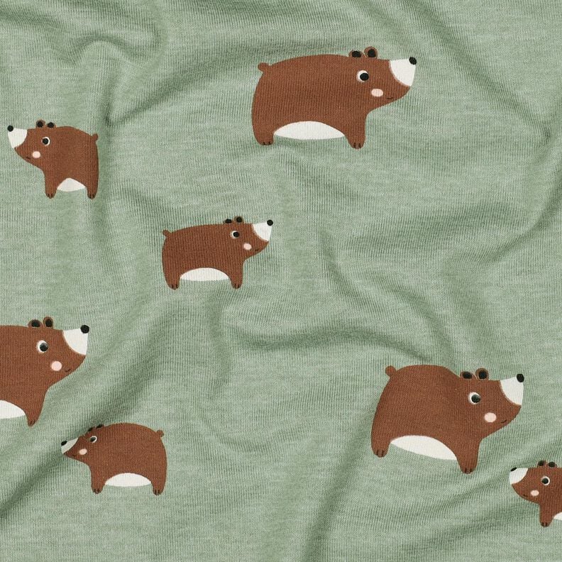 Katoenjersey Beren | Poppy Fabrics – riet/kastanjebruin,  image number 2