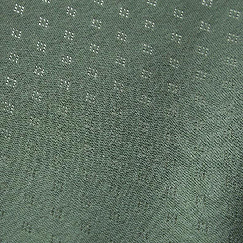 Fijngebreide jersey met gaatjesmotief – donkergroen,  image number 3