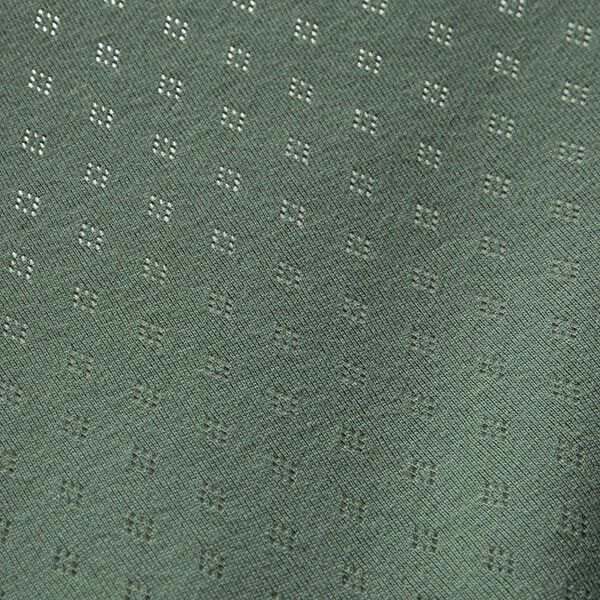 Fijngebreide jersey met gaatjesmotief – donkergroen,  image number 3