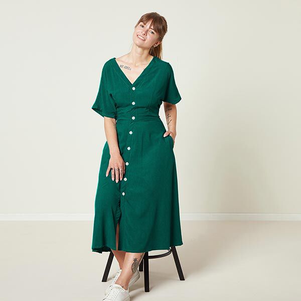 Viscose-linnen-mix Effen – groen, image number 6