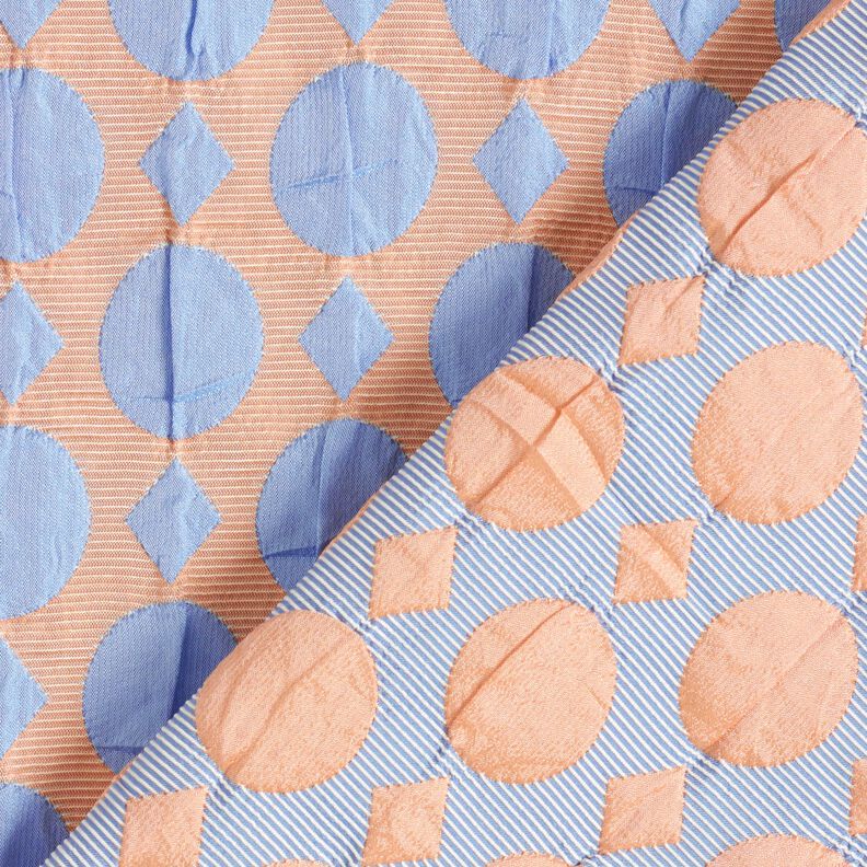 Cloqué stippen en diamanten – lichtblauw/perzik, image number 4
