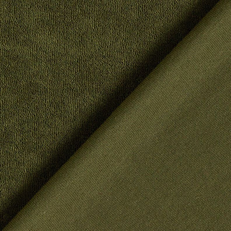 Badstof Stretch Effen – donkerolijf, image number 3