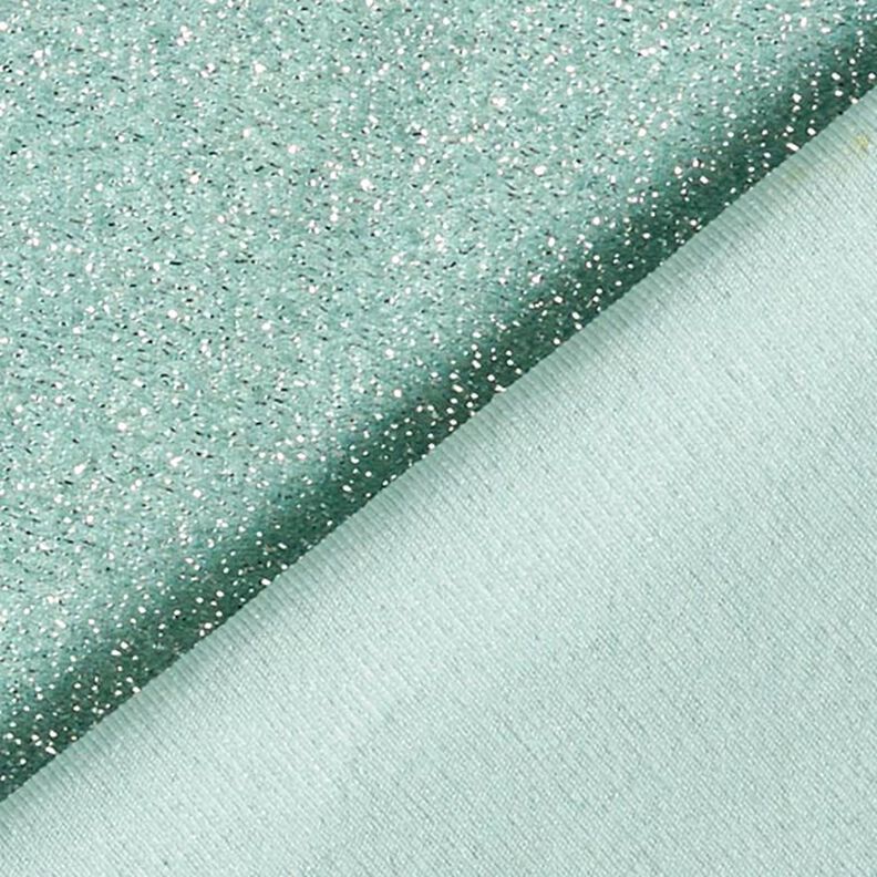 Jersey stof lamettaglitter glamour – mint,  image number 3