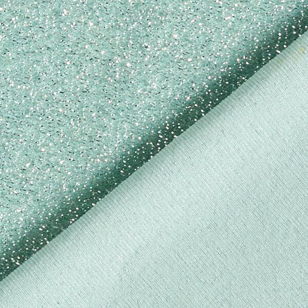 Jersey stof lamettaglitter glamour  – mint,  image number 3