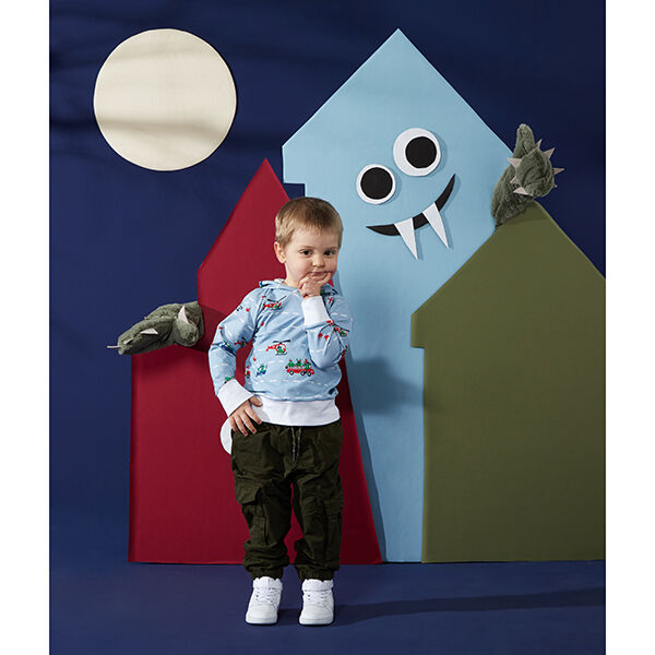 Katoenjersey Brandweermonster | PETIT CITRON – babyblauw, image number 6