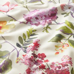 Decostof Canvas Hortensia's – creme/licht bessen, 