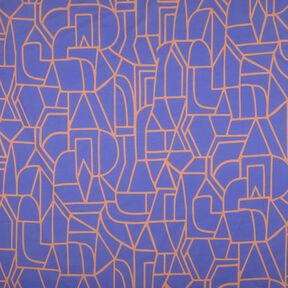 Katoen voile Town | Nerida Hansen – blauwlila/perzik sinaasappel, 