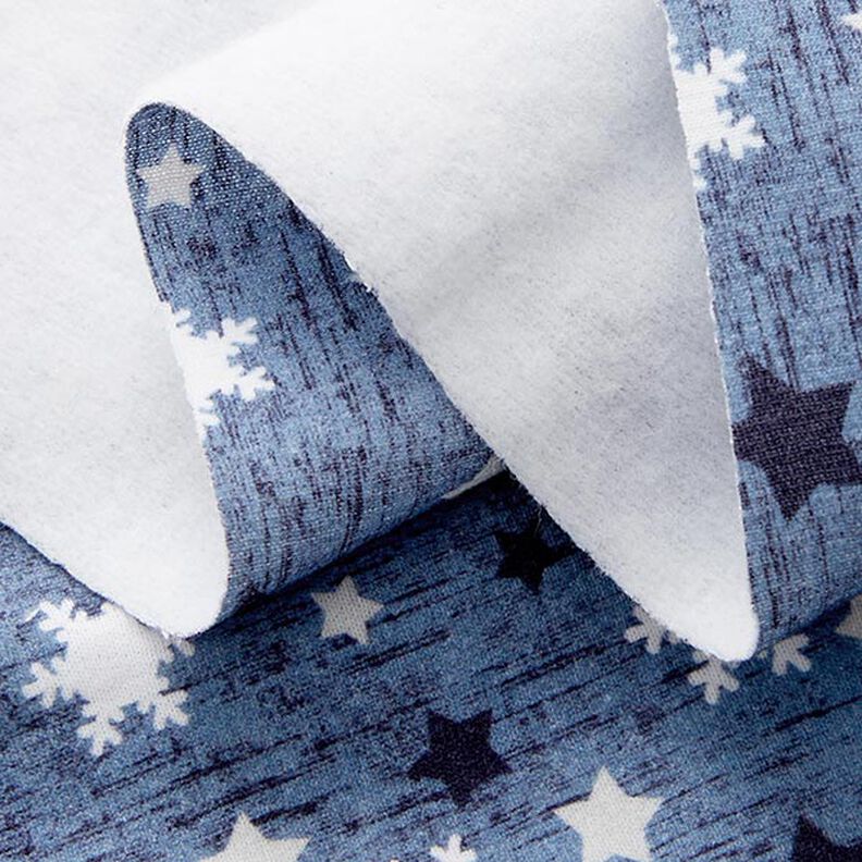 Sweatshirt geruwd Sneeuwvlokjes en sterren Digitaal printen – blauwgrijs,  image number 3