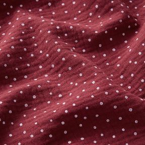 Mousseline/dubbel gehaakte stoffen Stippen – bessen/wit, 