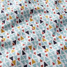 Katoenen stof Cretonne Mini-driehoekjes – aquablauw/wit,  thumbnail number 2