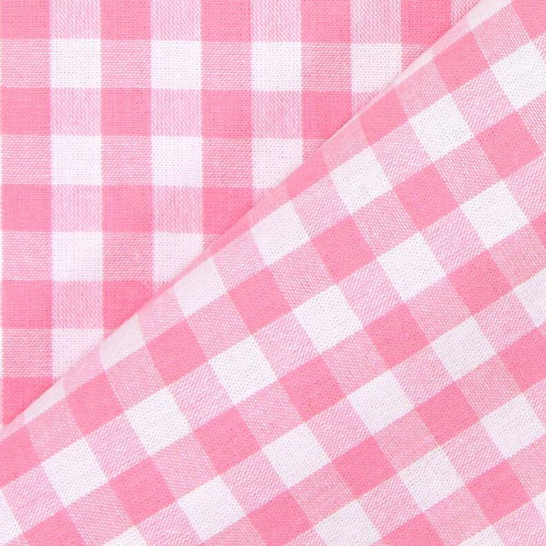 Katoenen stof Vichy ruit 1 cm – roze/wit,  image number 3